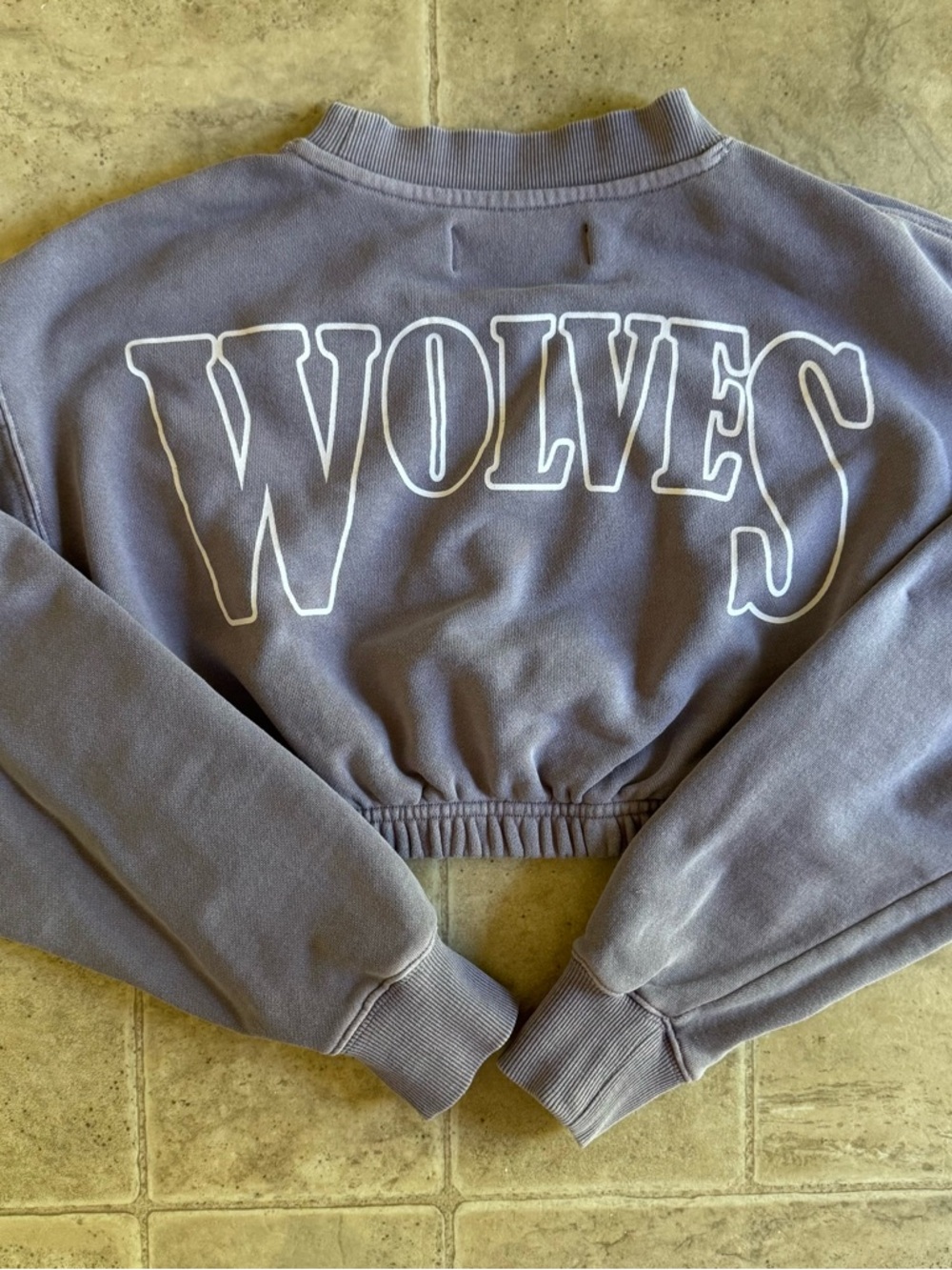 Darc Sport Wolves women’s lavender crop sweatshirt xsmall cotton - Picture 2 of 7
